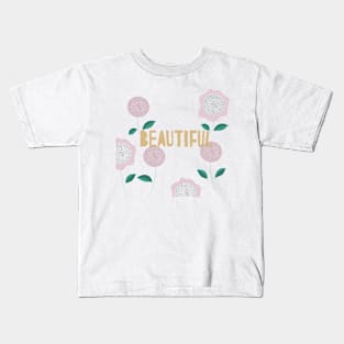 Beautiful Floral Lettering and Drawing Kids T-Shirt